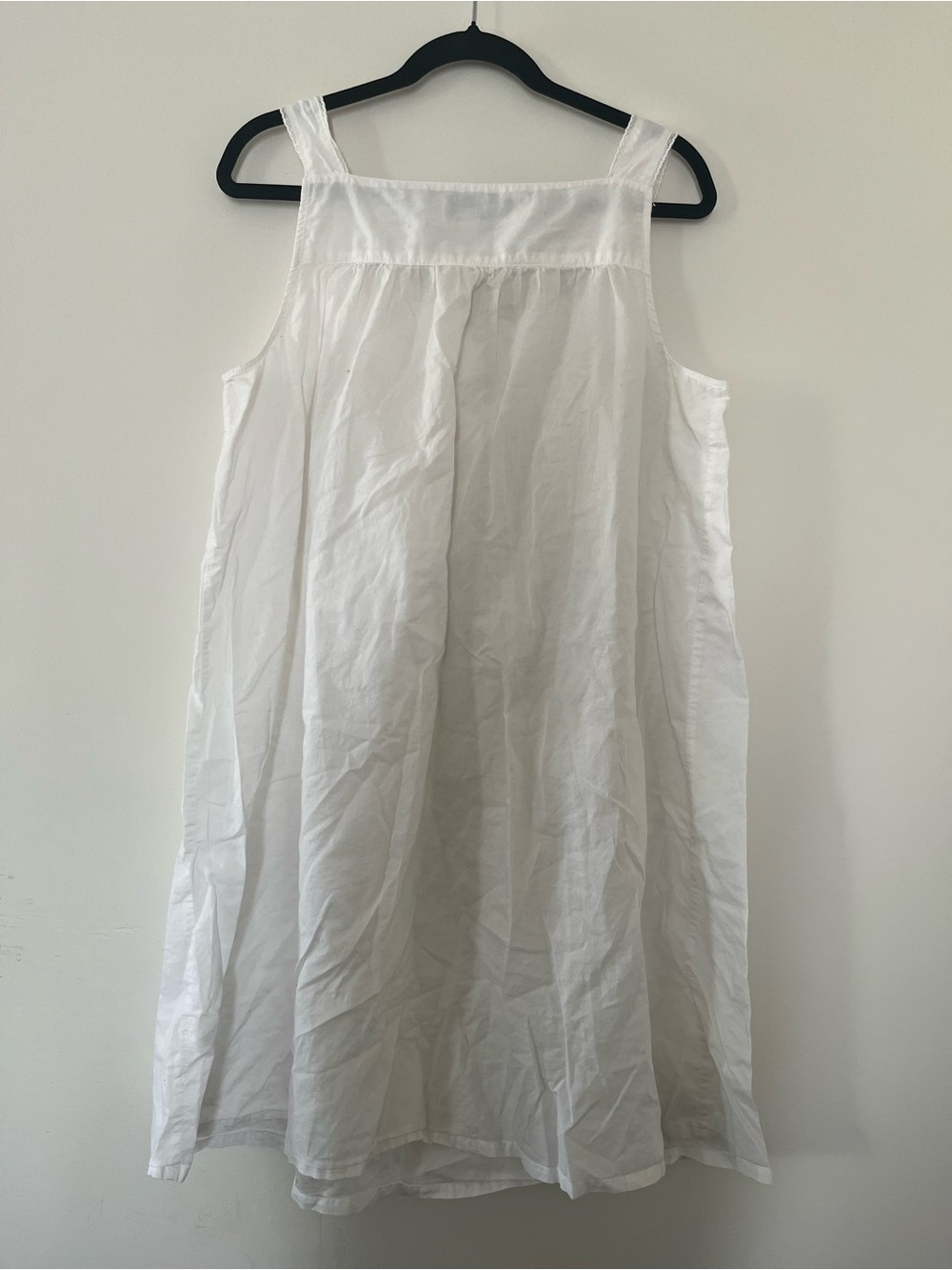 Vintage White 100% Cotton Cottagecore Nightgown 1X Embroidered Feminine Prairie - Picture 5 of 7